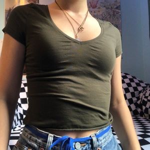 Green Crop top